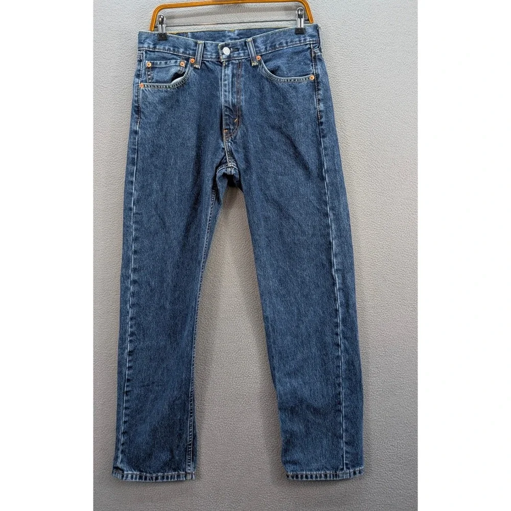Levi's 505 Regular Fit Men's Denim Jeans 33x34 Medium Blue Straight Leg Like New